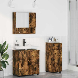 vidaXL Badkamermeubelset 3 st Gerookt eiken 61 x 35 x 64 cm