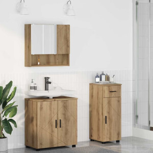 vidaXL Badkamermeubelset 3 pcs artisanaal eikenkleurig 61 x 35 x 64 cm