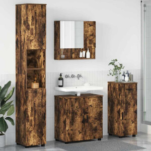 vidaXL Badkamermeubelset 4 st Gerookt eiken 61 x 35 x 64 cm