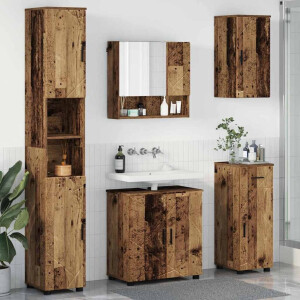 vidaXL Badkamermeubelset 5 pcs Oud hout 61 x 35 x 64 cm Bewerkt hout