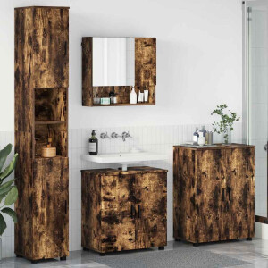vidaXL Badkamermeubelset 4 st Gerookt eiken 61 x 35 x 64 cm
