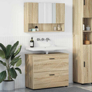 vidaXL Badkamermeubelset met lade 2 pcs Sonoma eiken 76,5 x 35 x 64 cm