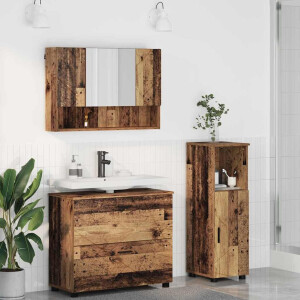 vidaXL Badkamermeubelset 3 pcs Oud hout 76,5 x 35 x 64 cm Bewerkt hout