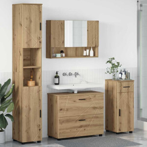 vidaXL Badkamermeubelset 4 st Artisan Eiken 35 x 30 x 192 cm