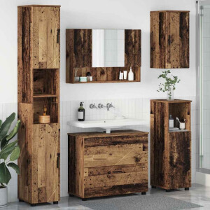 vidaXL Badkamermeubelset 5 pcs Oud hout 30 x 35 x 192 cm Bewerkt hout