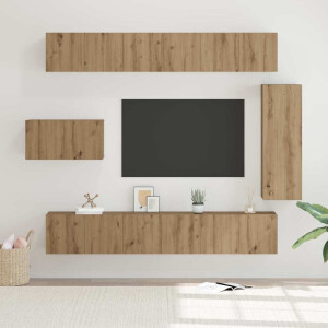 vidaXL Tv-meubelset 8 pcs artisanaal eikenkleurig 30.5 x 30 x 90 cm
