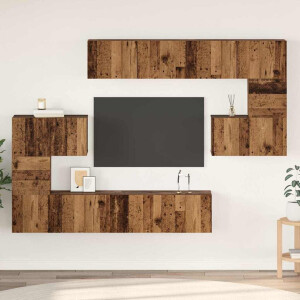 vidaXL Tv-meubelset Anders 8 pcs Oud hout 80 x 30 x 30 cm Bewerkt hout