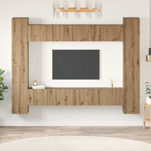 vidaXL Tv-meubelset 10 pcs artisanaal eikenkleurig 30.5 x 30 x 90 cm