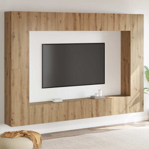 vidaXL Tv-meubelset Wandgemonteerd 8 pcs artisanaal eikenkleurig