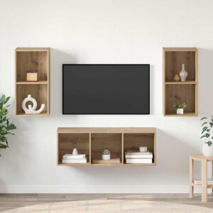 vidaXL Tv-meubelset Artisan Eiken 37 x 37 x 107 cm Bewerkt hout
