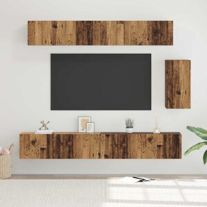 vidaXL Tv-meubelset 6 pcs Oud hout 100 x 30 x 30 cm Bewerkt hout