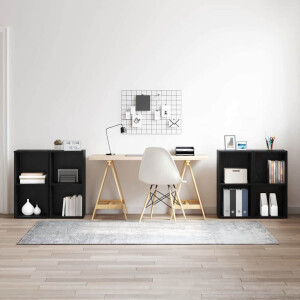 vidaXL Tv-meubelset 4 pcs Zwart Eiken 37 x 37 x 72 cm Bewerkt hout