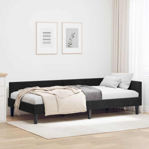 vidaXL Hoekbedframe Zwart 90 x 190 cm Velvet en Engineered hout