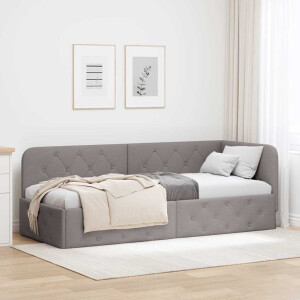 vidaXL Hoekbedframe Taupe 80 x 200 cm Stof