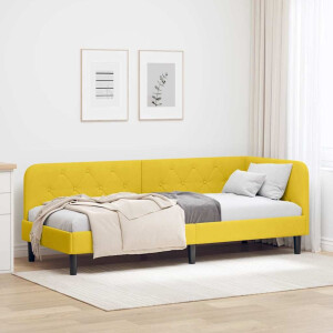 vidaXL Hoekbedframe Geel 80 x 200 cm Fluweel
