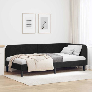 vidaXL Hoekbedframe Zwart 100 x 200 cm Fluweel