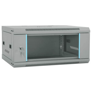 vidaXL Netwerk kabinet met opslag Grijs 60 x 35 x 28 cm Staal