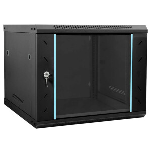 vidaXL Netwerk kabinet met opslag Zwart 60 x 60 x 50 cm Staal