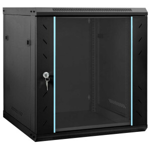 vidaXL Netwerk kabinet met opslag Zwart 60 x 45 x 65 cm Staal