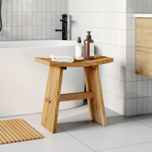 vidaXL Badkamer Kruk Bruin 50 x 29,5 x 50,5 cm Massief Teakhout