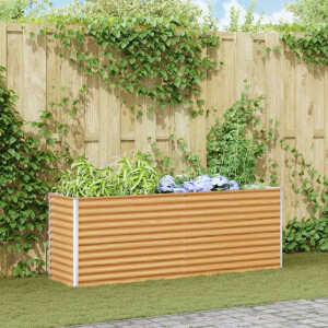 vidaXL Verhoogde plantenbak 195 x 50 x 68 cm Gegalvaniseerd staal