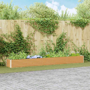 vidaXL Verhoogde plantenbak 390 x 50 x 36 cm Gegalvaniseerd staal