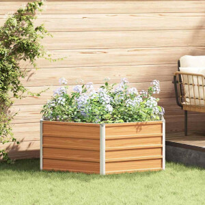 vidaXL Verhoogd Tuinbed Hout Uiterlijk 129 x 129 x 45 cm