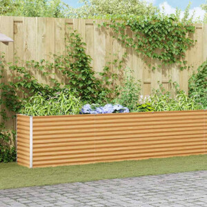 vidaXL Verhoogde plantenbak 485 x 50 x 68 cm Gegalvaniseerd staal