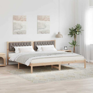 vidaXL Bedframe met hoofdeinde Taupe 200 x 200 cm Stof
