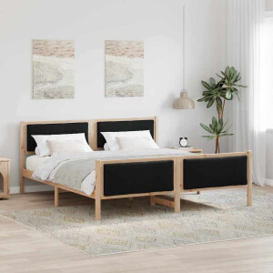 vidaXL Bedframe met hoofdeinde Zwart 180 x 200 cm Stof
