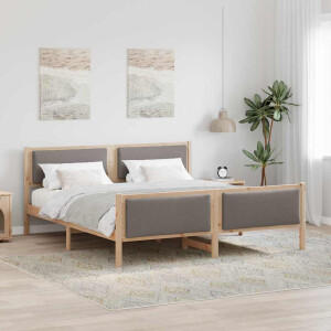 vidaXL Bedframe met hoofdeinde Taupe 180 x 200 cm Stof