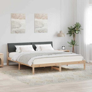 vidaXL Bedframe Bruin en donkergrijs 180 x 200 cm Massief grenenhout