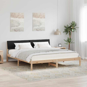 vidaXL Bedframe Bruin en zwart 180 x 200 cm Massief grenenhout