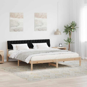 vidaXL Bedframe Bruin en zwart 180 x 200 cm Massief grenenhout