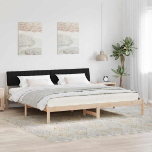 vidaXL Bedframe Bruin en zwart 200 x 200 cm Massief grenenhout