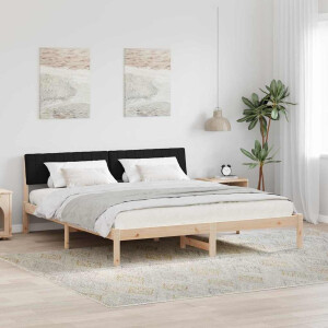 vidaXL Bedframe Bruin en zwart 180 x 200 cm Massief grenenhout