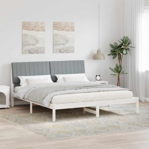 vidaXL Bedframe Lichtgrijs 180 x 200 cm Massief grenenhout