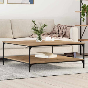 vidaXL Salontafel artisanaal eikenkleurig 100 x 100 x 40 cm