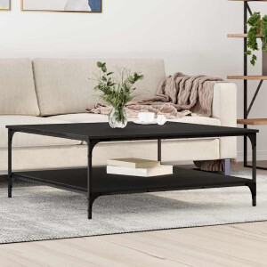 vidaXL Salontafel Zwart eiken 100 x 100 x 40 cm Bewerkt hout
