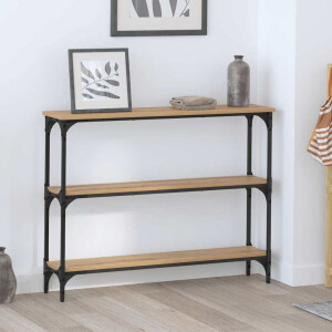 vidaXL Wandtafel Artisan Eiken 100 x 22,5 x 75 cm Bewerkt hout