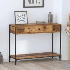 vidaXL Wandtafel Anders Oud hout 100 x 34.5 x 75 cm Bewerkt hout