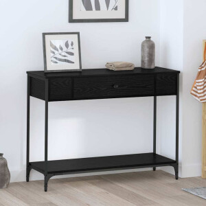vidaXL Wandtafel Other Zwart eiken 100 x 34.5 x 75 cm Bewerkt hout