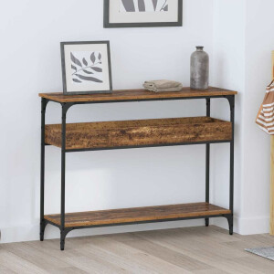 vidaXL Wandtafel met plank Oud hout 100 x 29 x 75 cm Bewerkt hout