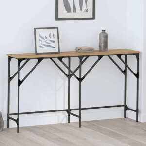 vidaXL Wandtafel artisanaal eikenkleurig 140 x 29 x 75 cm Bewerkt hout
