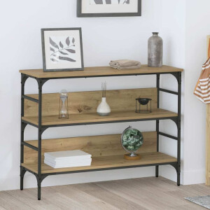 vidaXL Wandtafel artisanaal eikenkleurig 100 x 32 x 75 cm Bewerkt hout