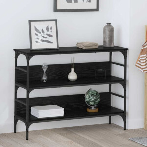 vidaXL Wandtafel met plank Zwart eiken 100 x 32 x 75 cm Bewerkt hout