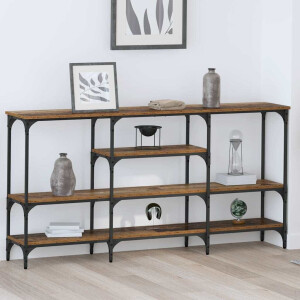 vidaXL Wandtafel met plank Oud hout 160 x 29 x 80 cm Bewerkt hout