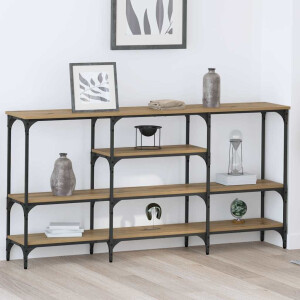 vidaXL Wandtafel artisanaal eikenkleurig 160 x 29 x 80 cm Bewerkt hout