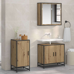 vidaXL Dressoir artisanaal eikenkleurig 35 x 35,5 x 76 cm Bewerkt hout