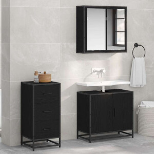 vidaXL Dressoir Zwart Eiken 35,5 x 35 x 76 cm
